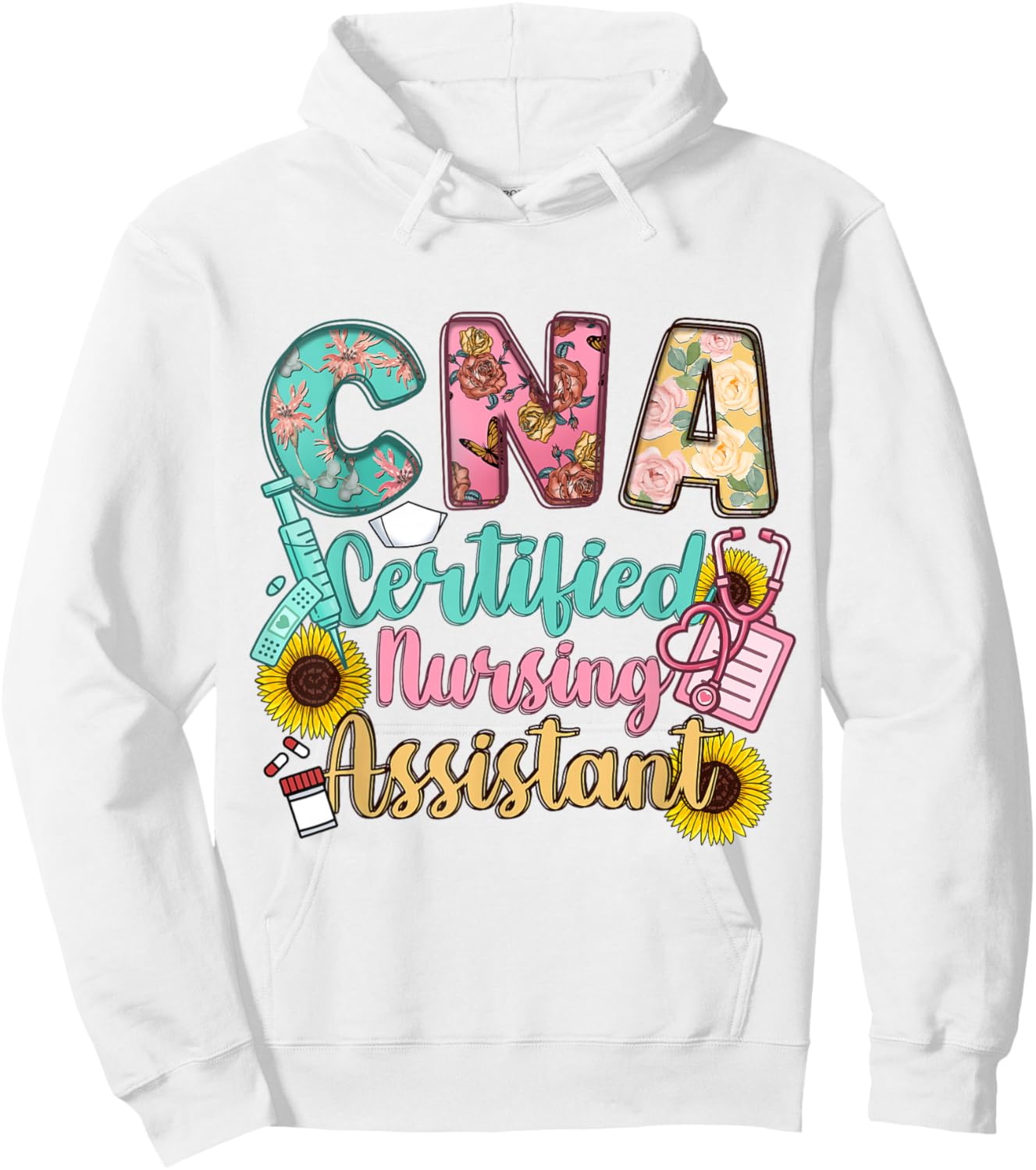 CNA Certified Nursing Assistant Hoodie - Hoodie | White