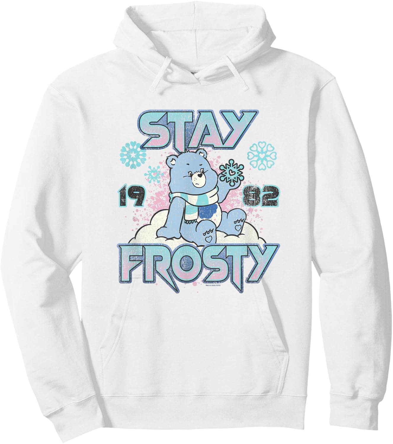 Care Bears Christmas Stay Frosty Feeling The Snow Retro Logo Hoodie - Hoodie | White