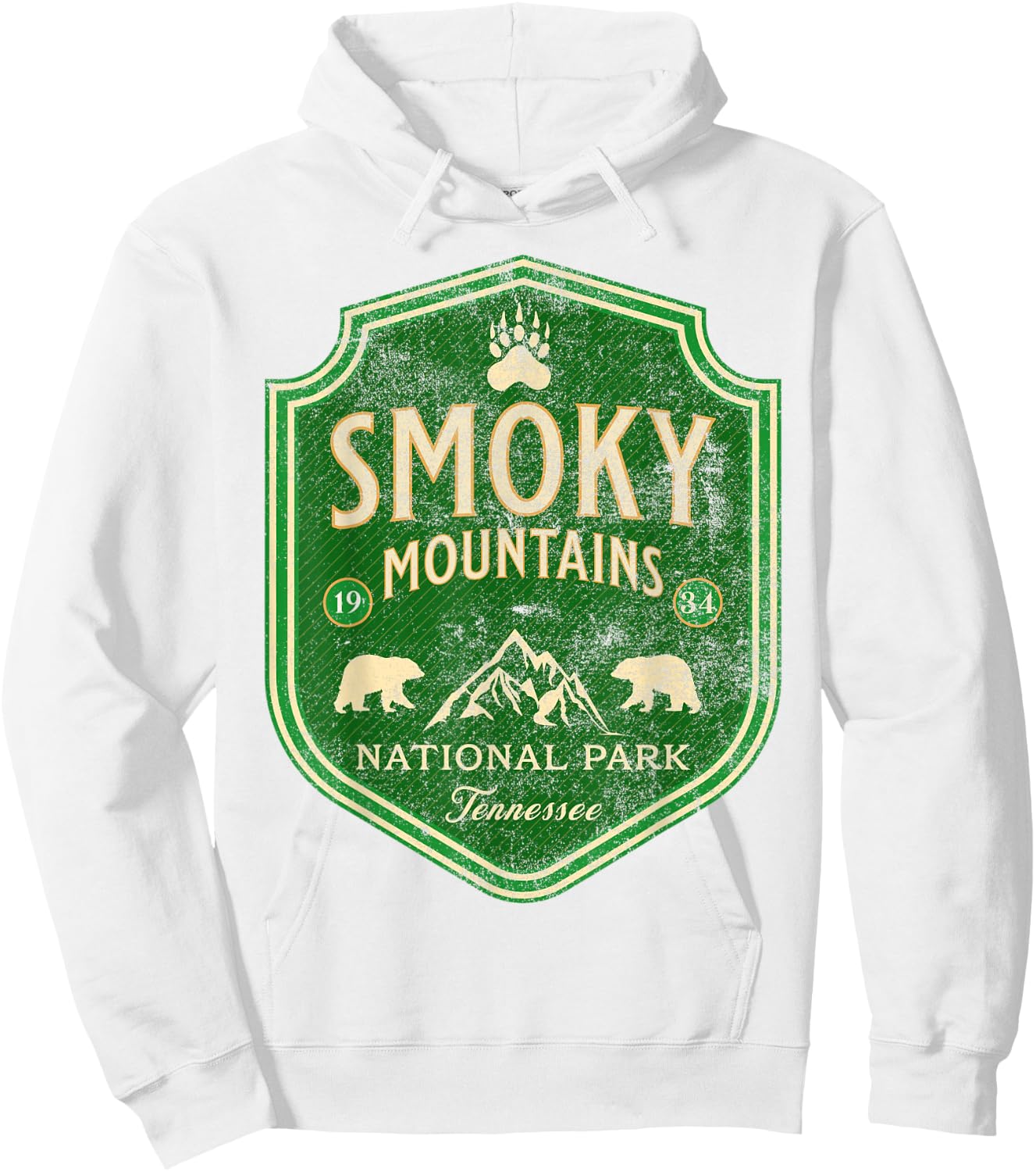 Great Smoky Mountains Nature Hiking Bear Outdoors Mountain Hoodie - Hoodie | White