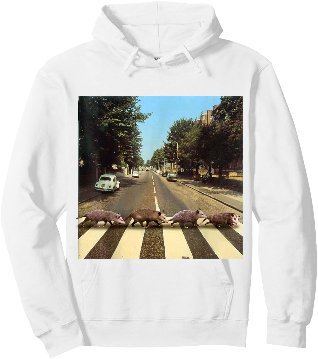 Possums Road Crossing Parody Opposum Lover Hoodie - Hoodie | White
