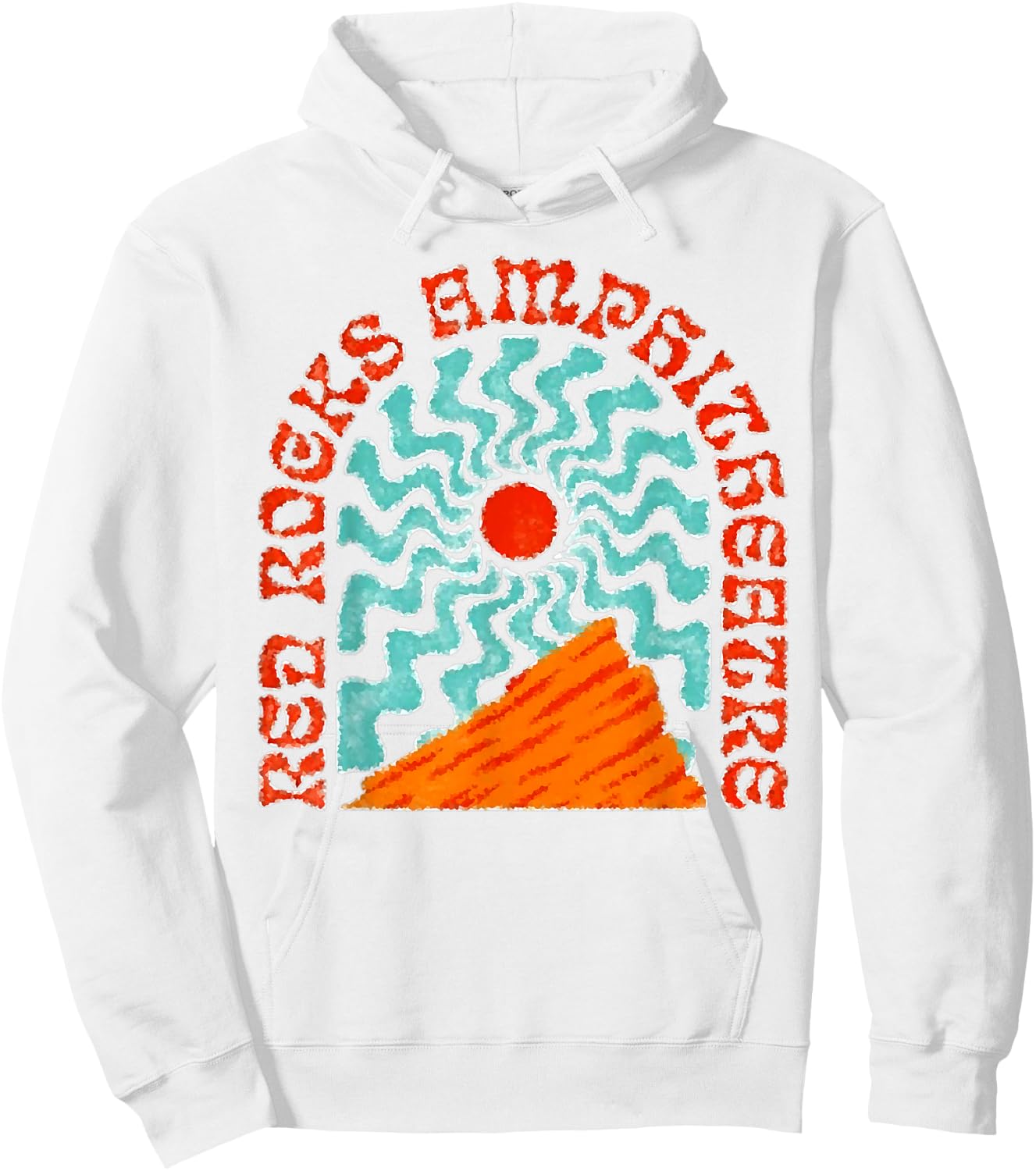 Best Music Venues Red Rocks Amphitheater Colorado Hippie - Adults - Blue - Short Sleeve - Cotton 100% - Small - Crew Collar - Modern - Retro Hoodie - Hoodie | White