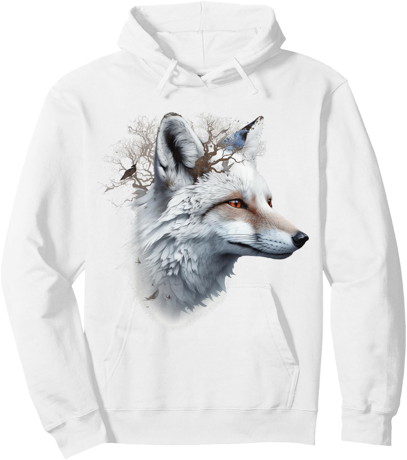 Fox Animal Art - Artwork Fox Hoodie - Hoodie | White