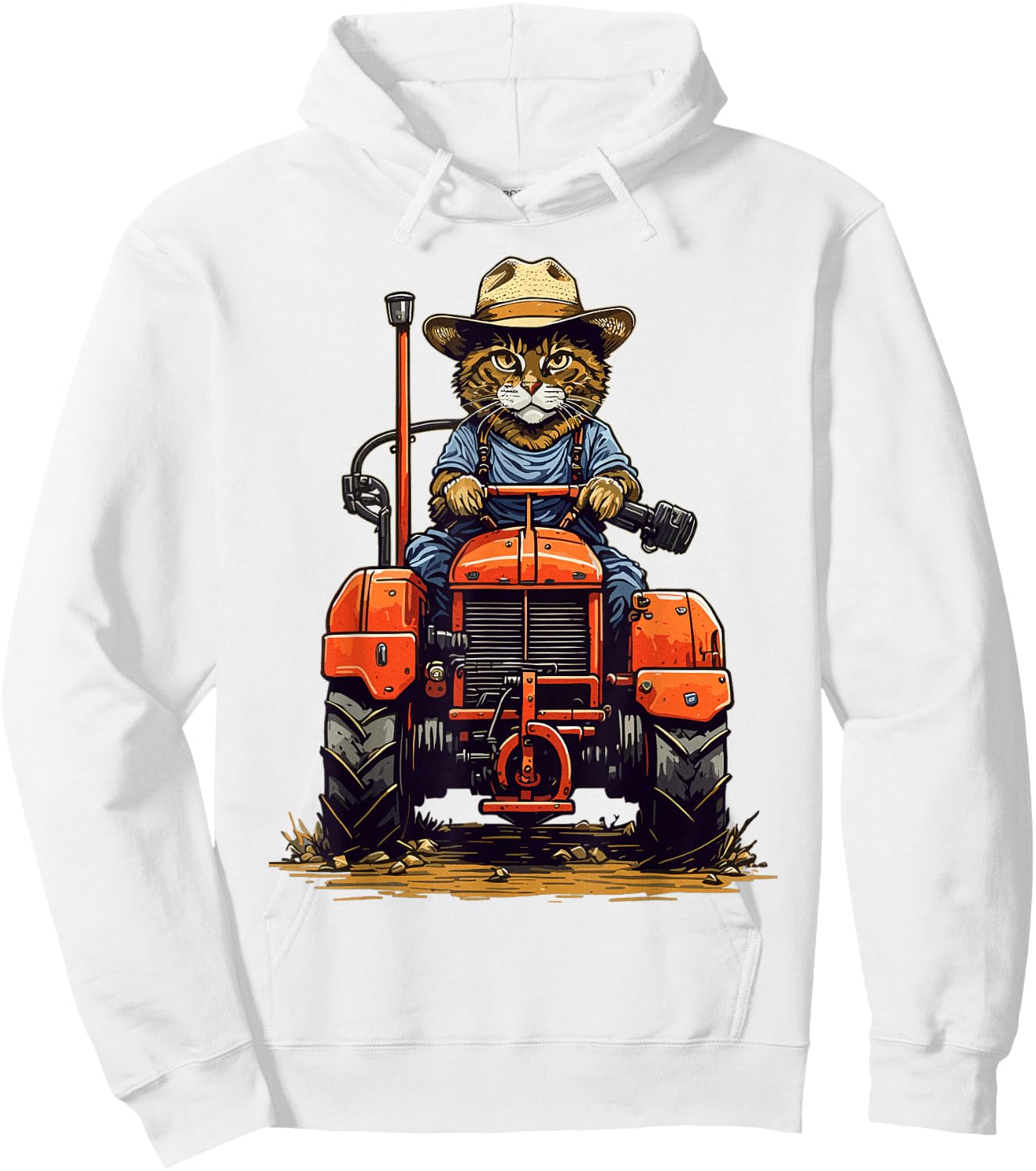 Funny Farm Tractor Lover Cat Farmer Life Cat Driving Tractor Hoodie - Hoodie | White