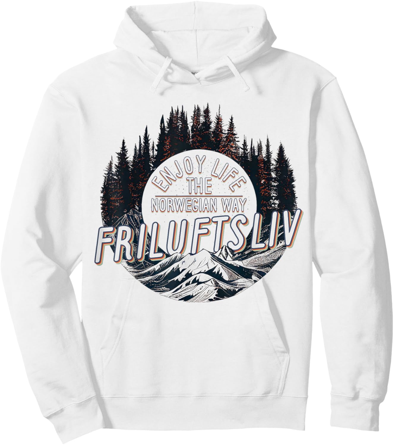 Friluftsliv Love Outdoors Enjoy Life The Norwegian Way Hoodie - Hoodie | White