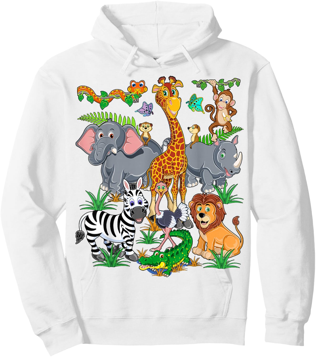 Cute Zoo Animal for Kids Day At The Zoo-Kids Safari Birthday Hoodie - Hoodie | White