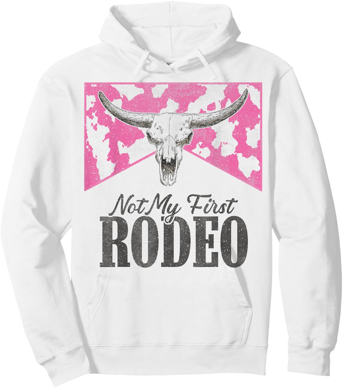 Leopard Bull Skull Western Life Country Not My First Rodeo Hoodie - Hoodie | White