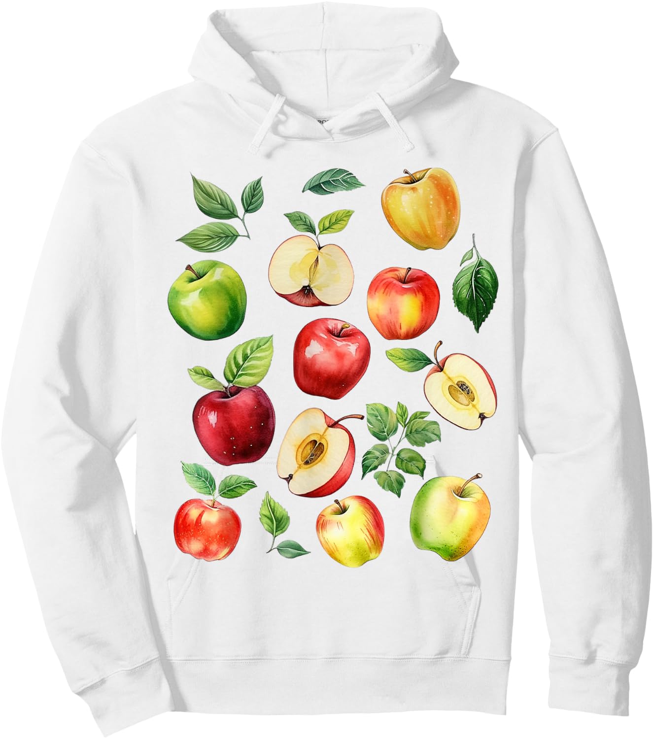 Apple Picking Farmer Apple Varieties Watercolor Farm Fresh Hoodie - Hoodie | White