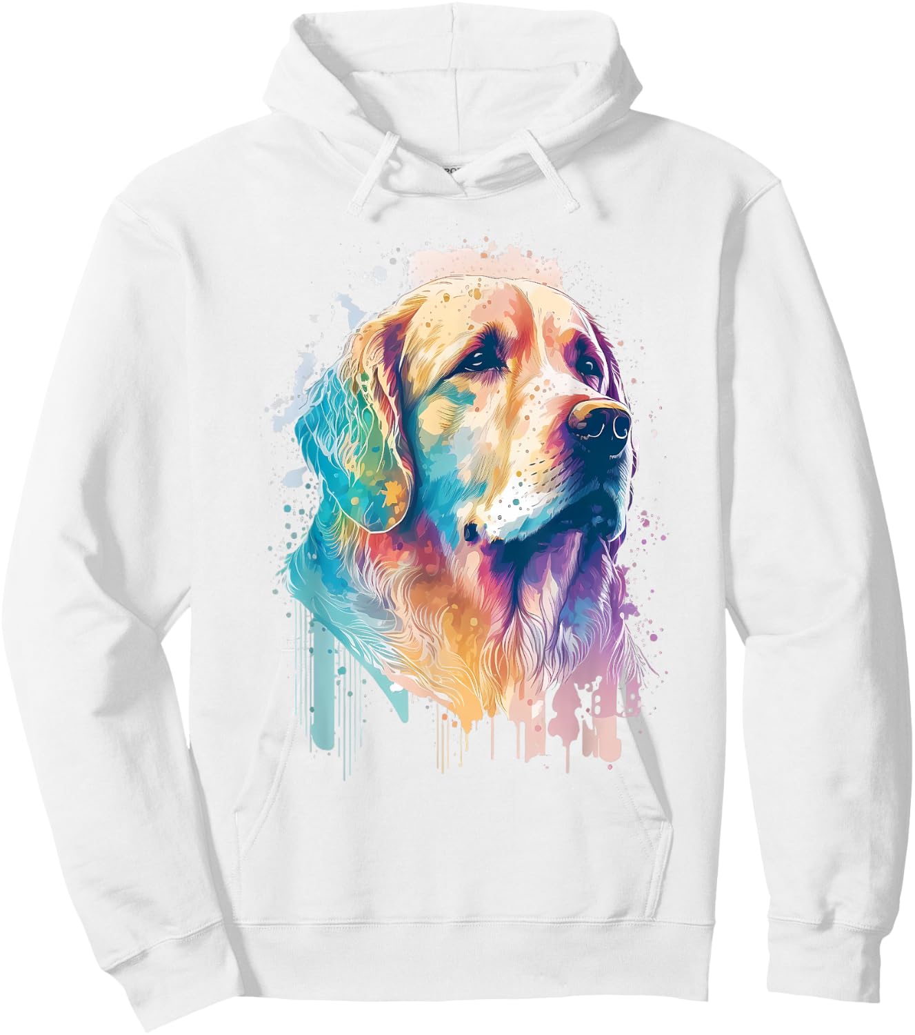 Golden Retriever Face Head Dog Lover Pet Owner Splash Art Hoodie - Hoodie | White