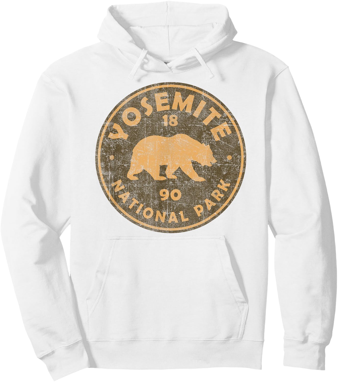 Retro Yosemite California Established 1890 National Park Hoodie - Hoodie | White