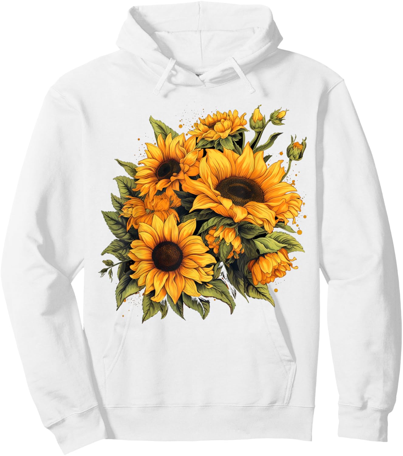 Yellow Sunflowers Cute summer flowers Floral Positivity Women Girls Kids Hoodie - Hoodie | White