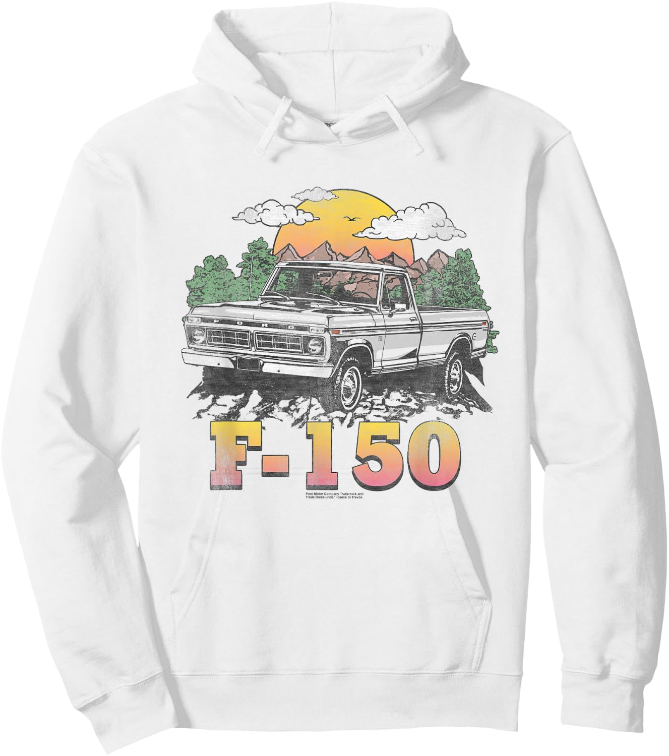 Ford Trucks F150 Mountain Ride Hoodie - Hoodie | White
