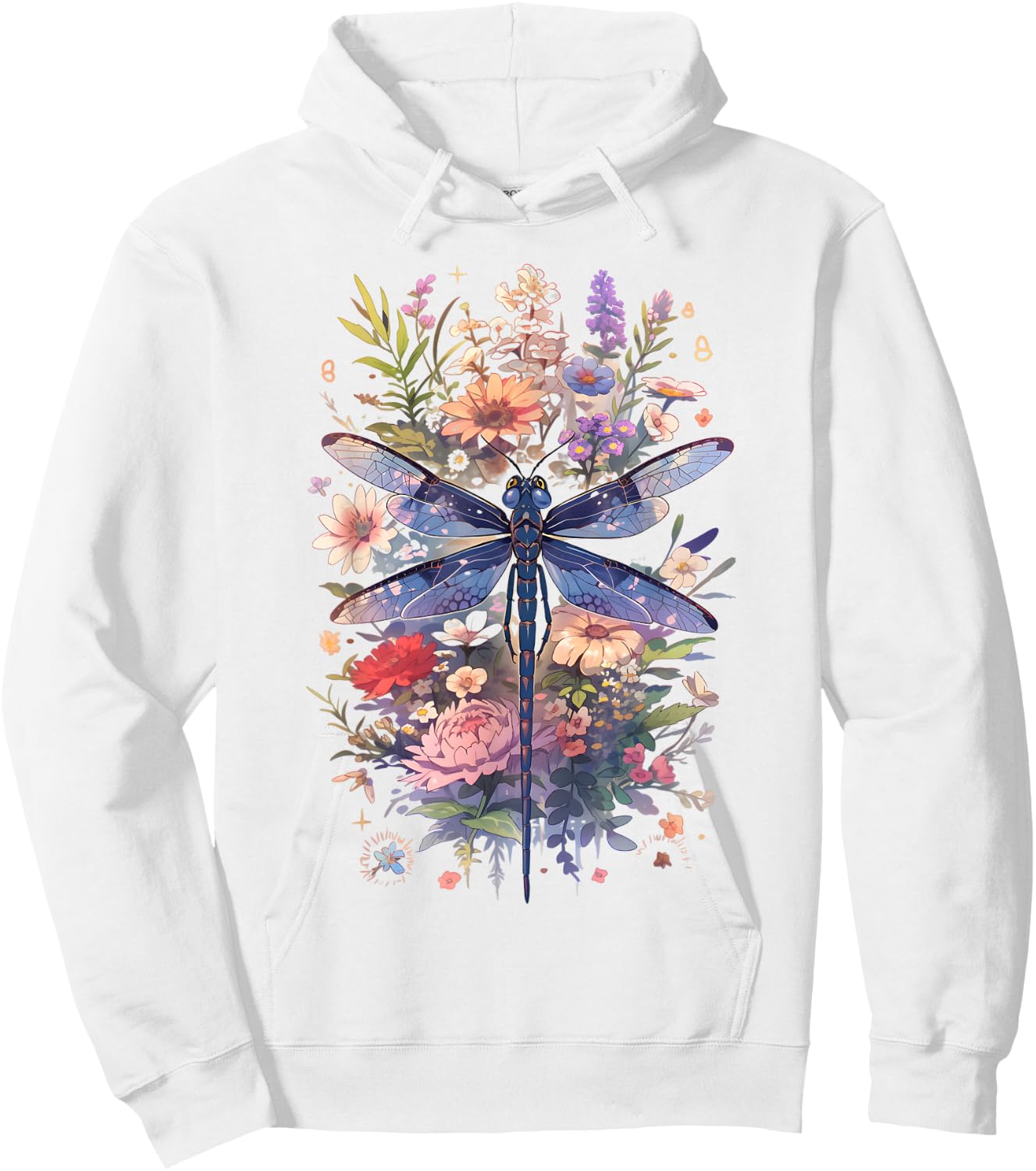 Beautiful Dragonfly Watercolor Art Insect Lover Earth Day Hoodie - Hoodie | White
