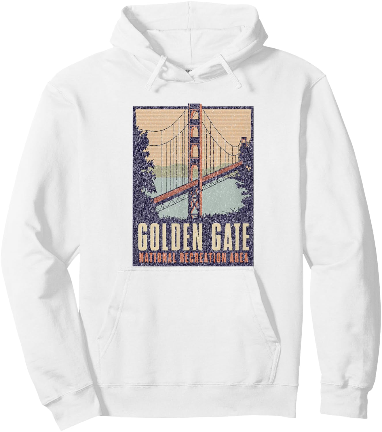 Golden Gate National Recreation Area Bridge Vintage Hoodie - Hoodie | White