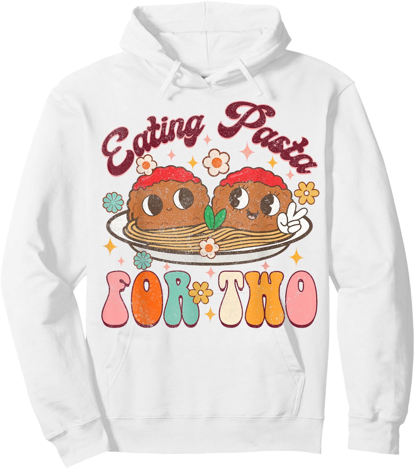 Eating Pasta For Two Pregnancy Announcement Baby Shower Hoodie - Hoodie | White