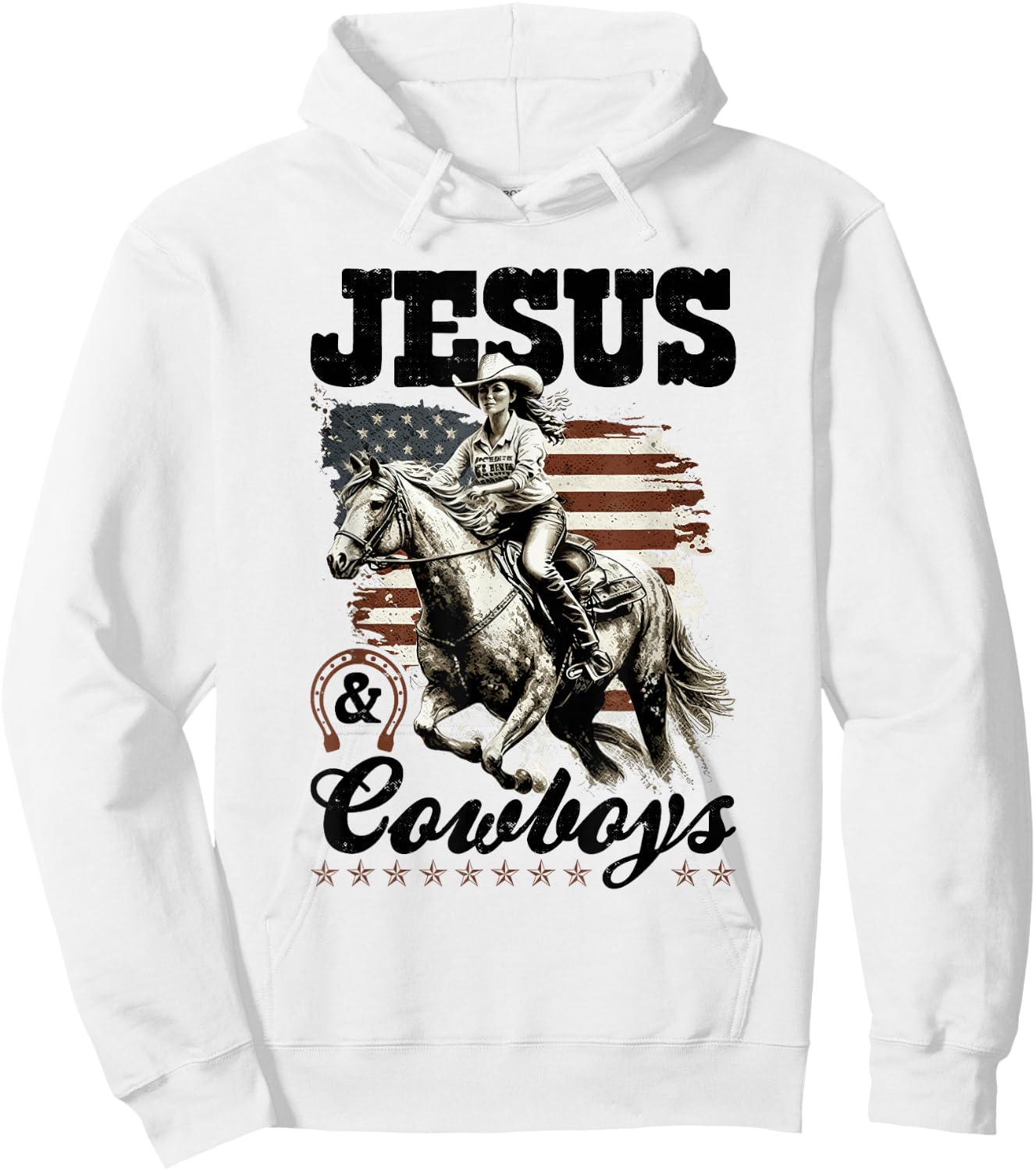 Country Jesus and Cowboys, Christian Cowgirl Hoodie - Hoodie | White