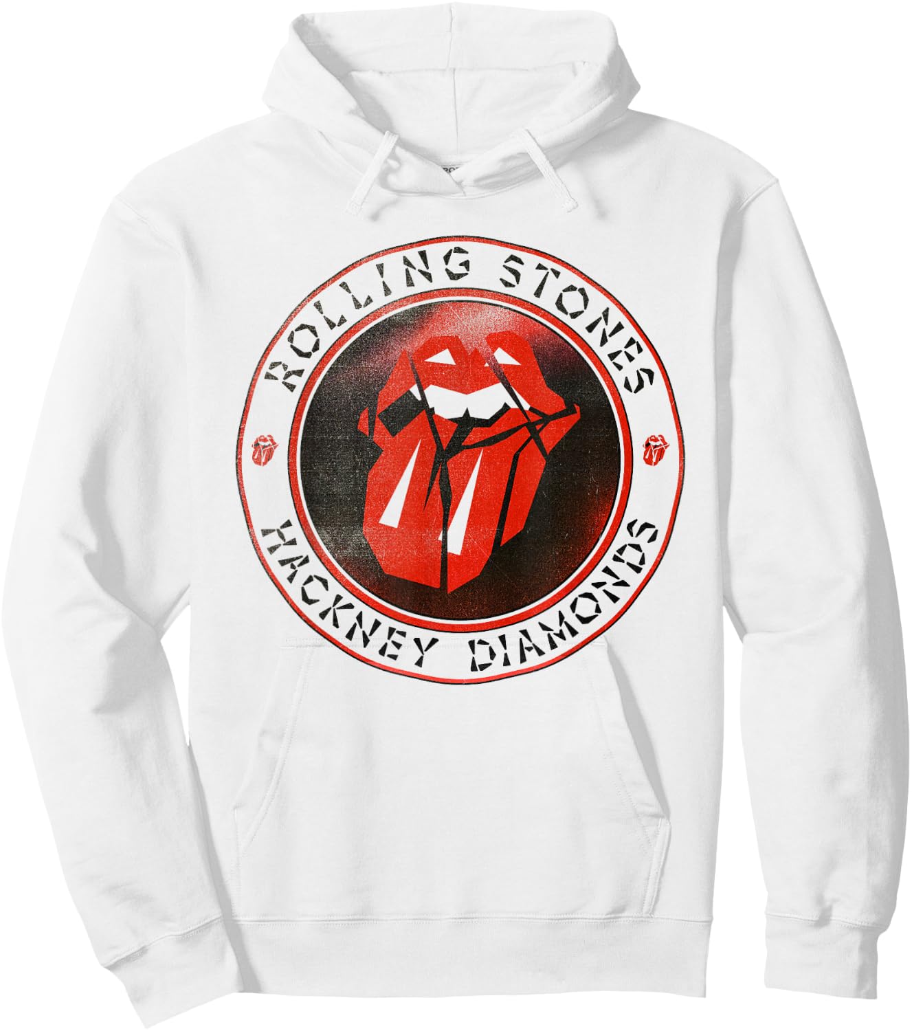 Official The Rolling Stones HD Circle Logo Hoodie - Hoodie | White