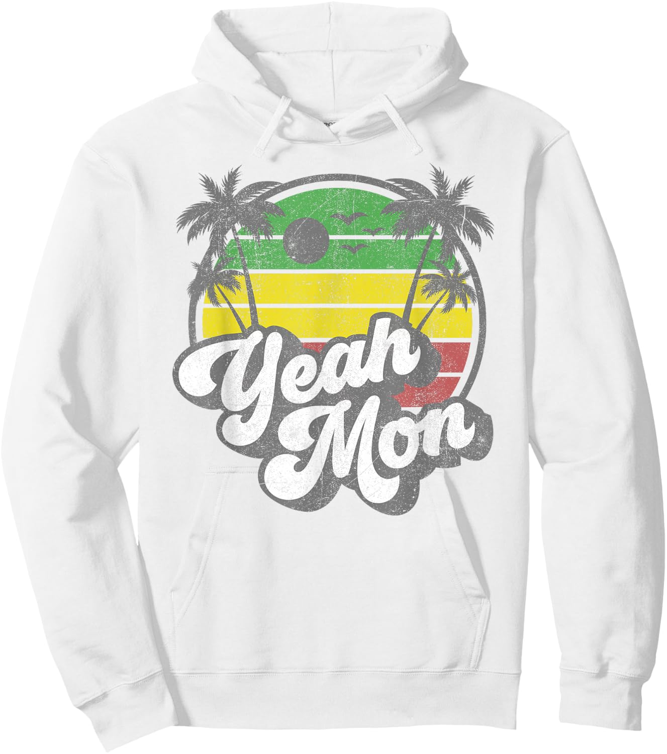 Yeah Mon Vintage Jamaica Reggae Jamaican Vacation Retro Small Hoodie - Hoodie | White