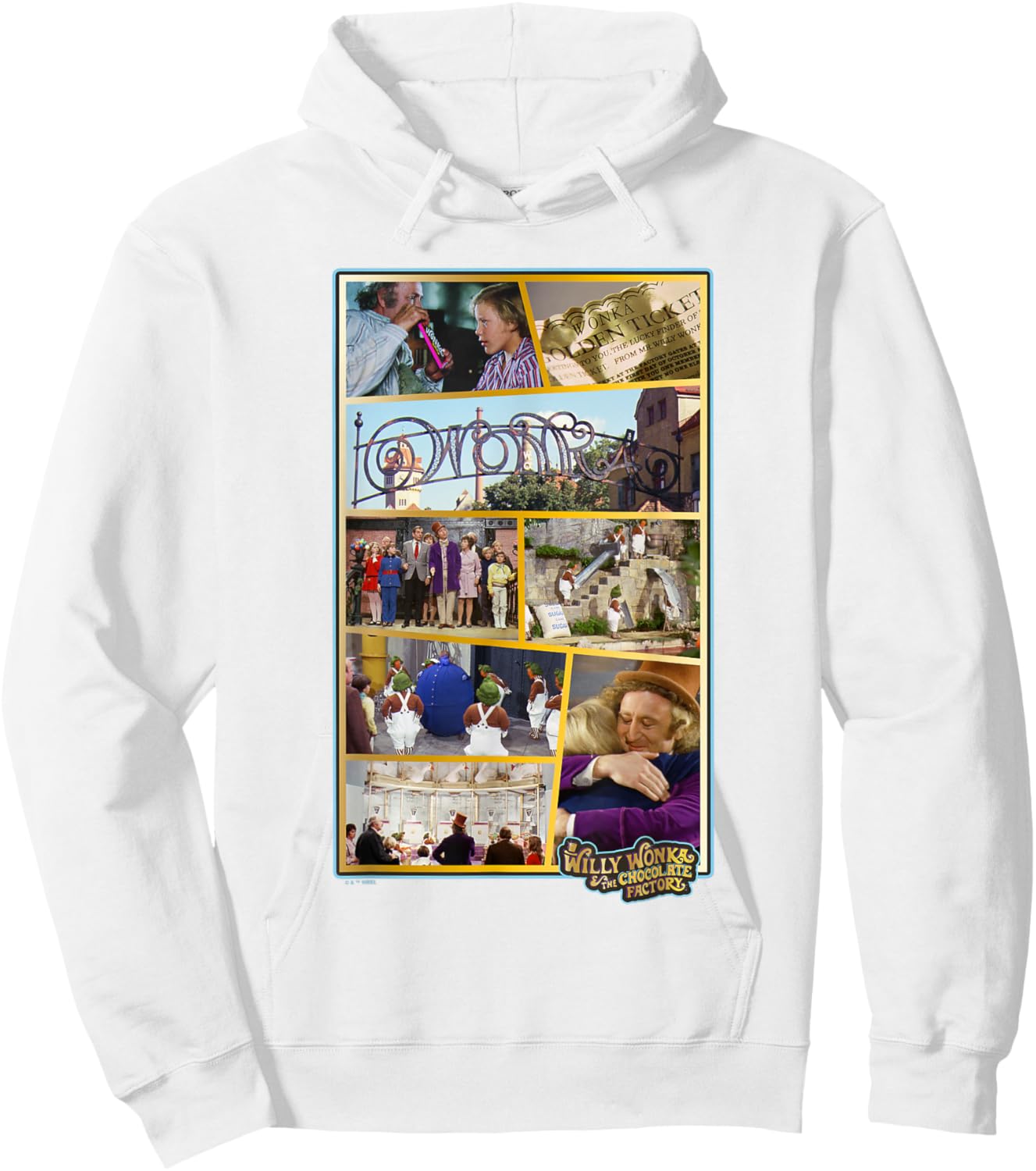 Willy Wonka & The Chocolate Factory Scenes Collage Hoodie - Hoodie | White