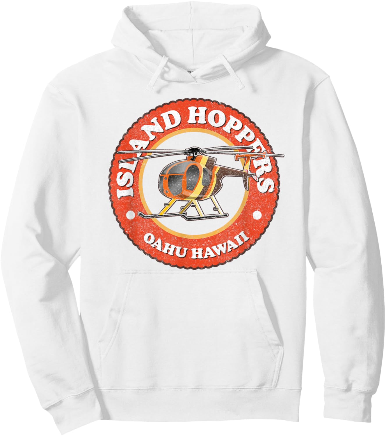 TC's Island Hoppers Helicopter Vintage Oahu Hawaii Hoodie - Hoodie | White