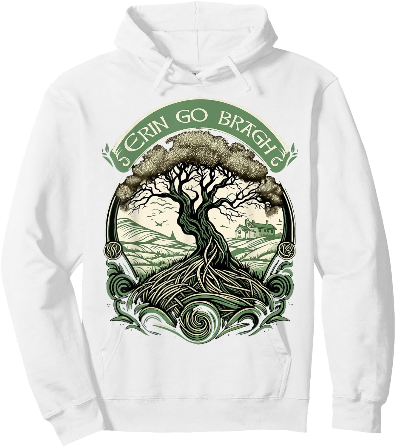 St Patricks Day Irish Pride Apparel | Erin go bragh Hoodie - Hoodie | White