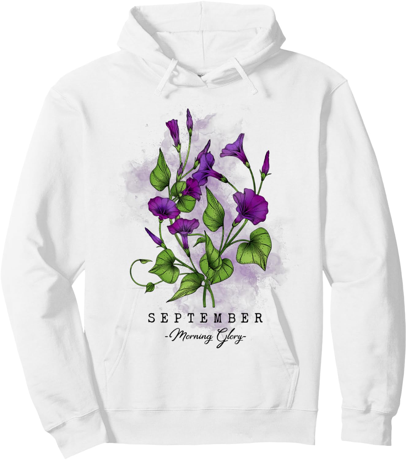 Birth Month Flowers September Morning Glory Women Girls Hoodie - Hoodie | White