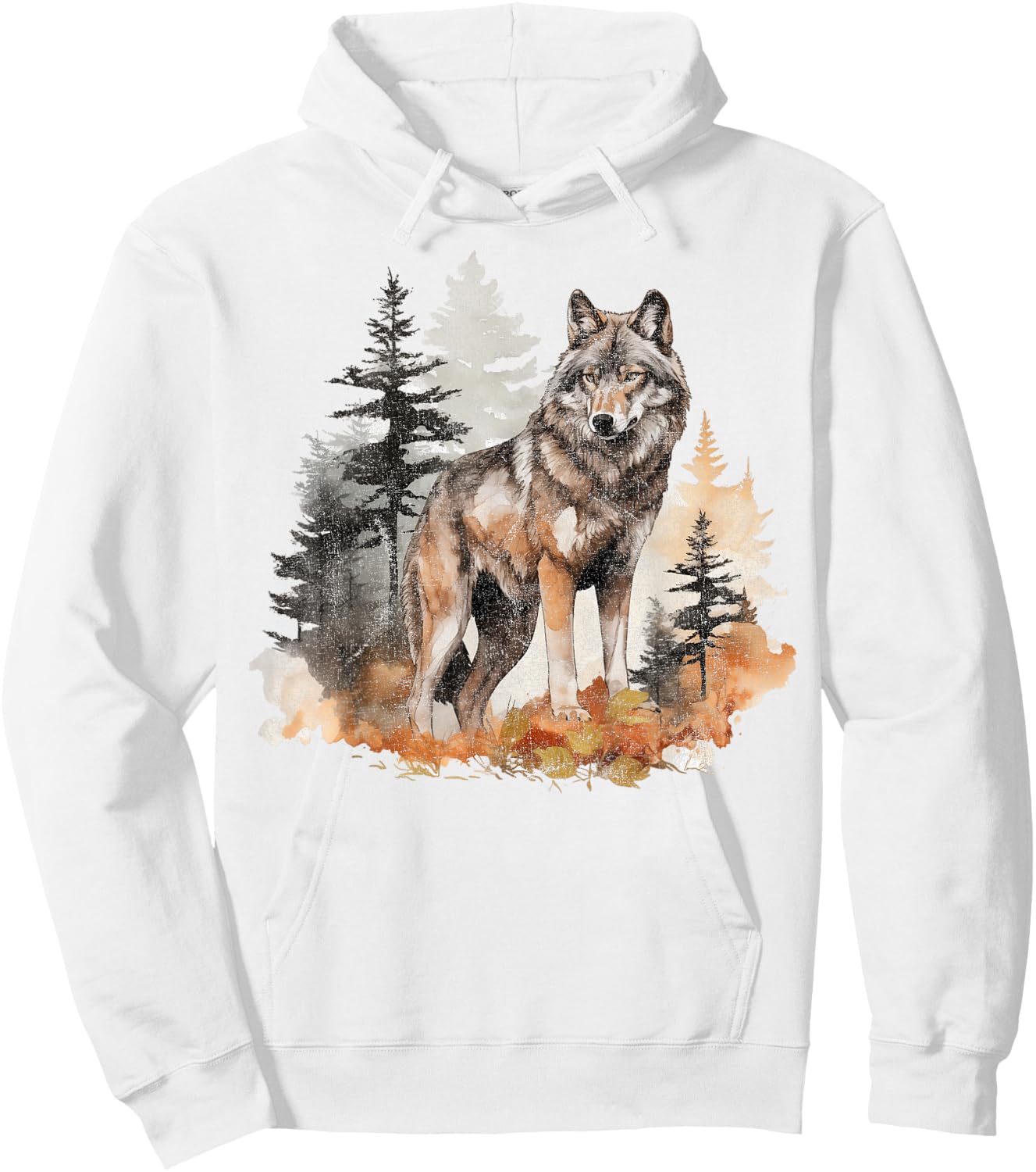 Wolf Survives Mountain Silhouette Art Lone dog Women Hoodie - Hoodie | White