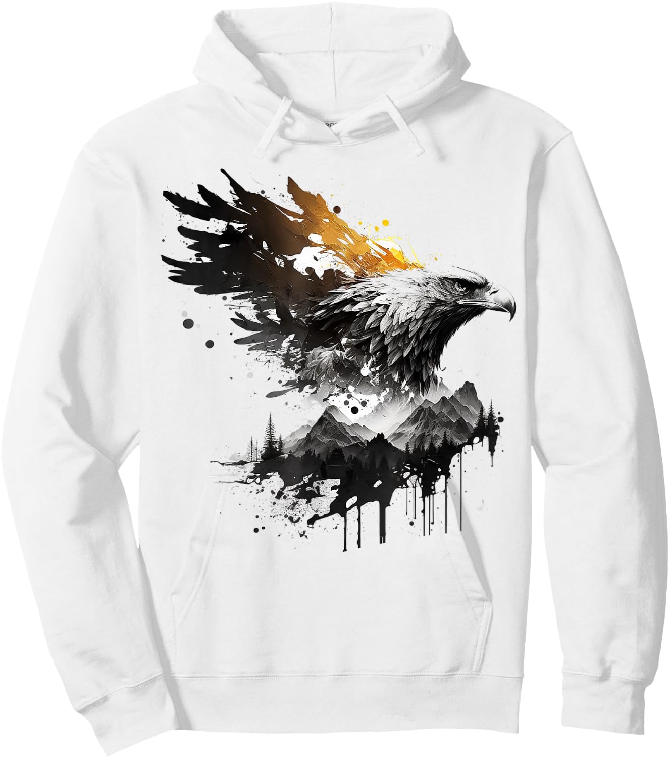 Art eagle bird motif animal Hoodie - Hoodie | White