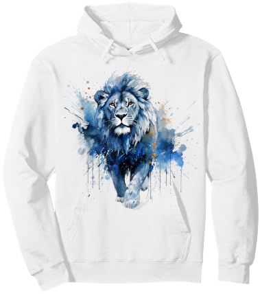 Lion Artwork - Zoo Animal Lion Hoodie - Hoodie | White