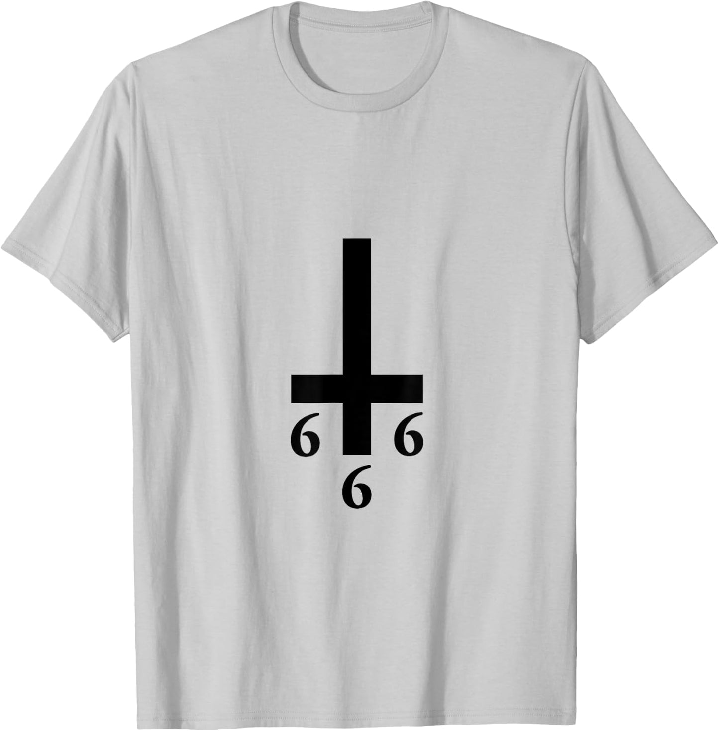Inverted Cross 666 Upside Down Satan Antichrist Atheist T-Shirt - T-Shirt | Ash