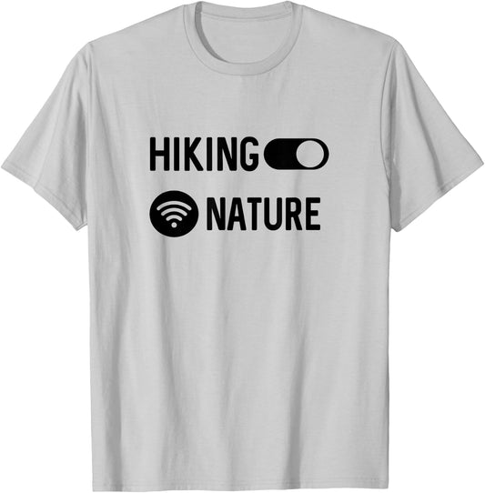 Connected To Nature Hiking Hiker T-Shirt - T-Shirt | Ash