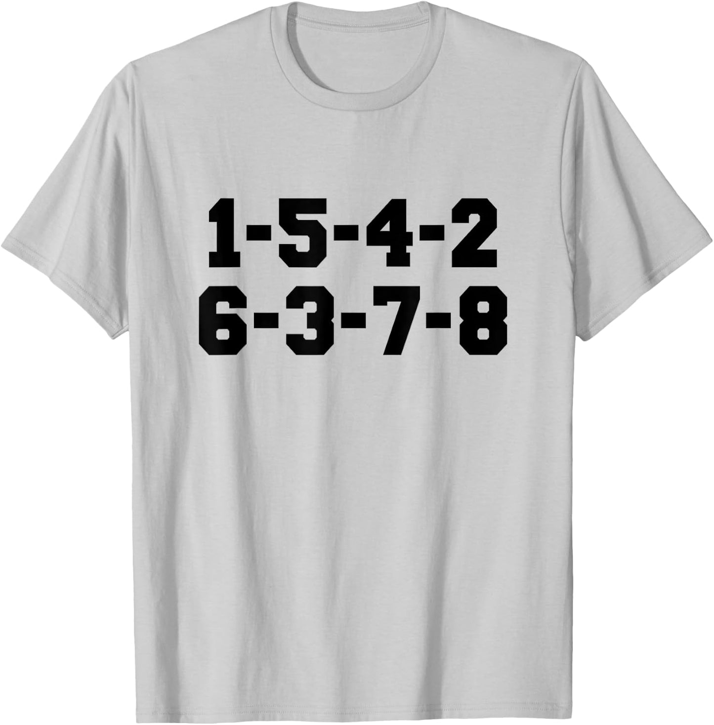 1-5-4-2-6-3-7-8 T-Shirt - T-Shirt | Ash