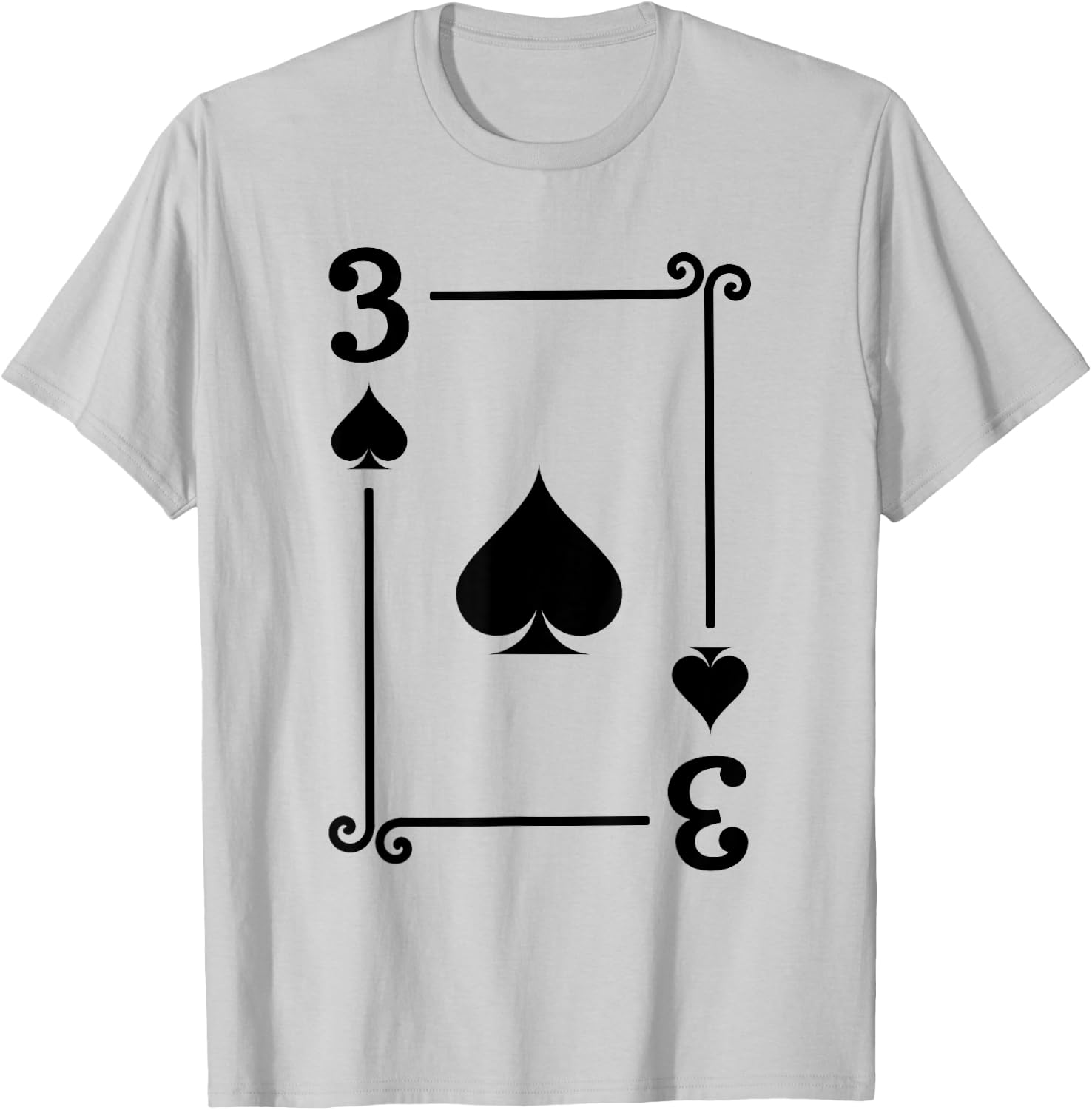 Playing Cards Costume - 3 Spades Card - Three Card T-Shirt - T-Shirt | Ash