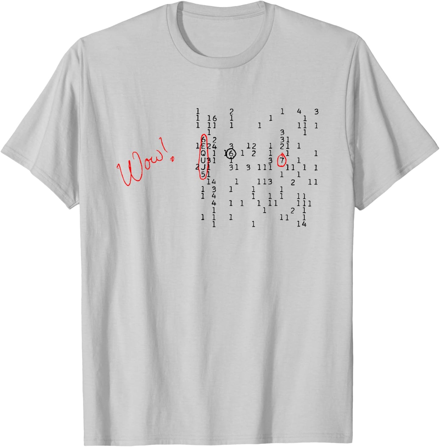 WOW! signal 6EQUJ5 15 Aug 1977 Big Ear SETI ET alien (dark) T-Shirt - T-Shirt | Ash