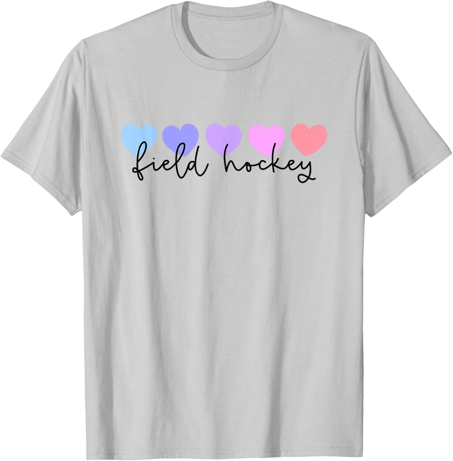 Field Hockey Lover Heart Women or Girls T-Shirt - T-Shirt | Ash