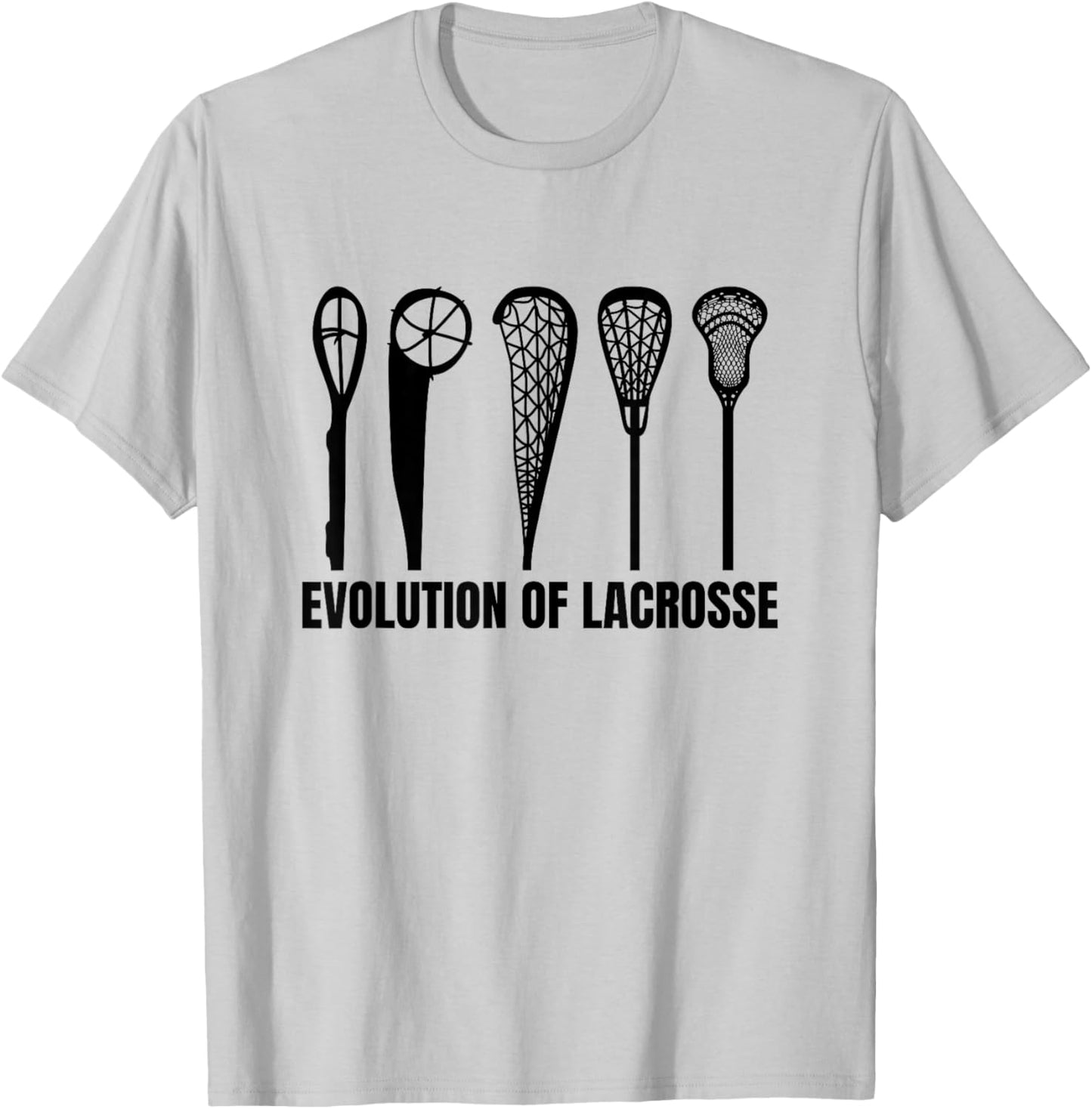 Evolution Of Lacrosse Sticks Lacrosse Lover Intercrosse T-Shirt - T-Shirt | Ash