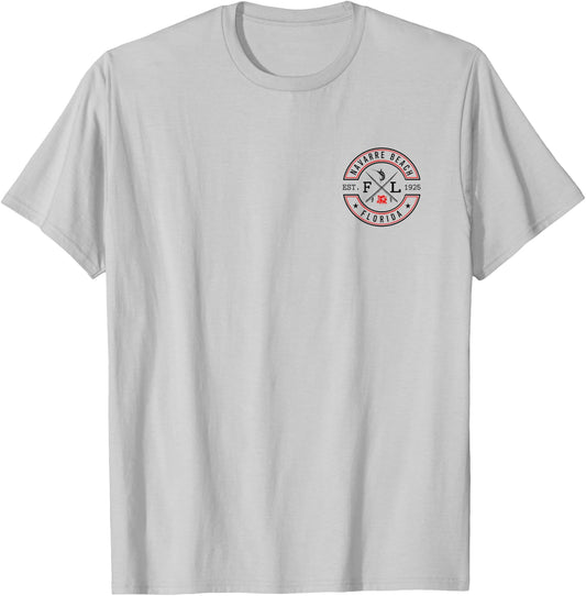 Navarre Beach Florida FL Retro Surfer Beach Front & Back Women T-Shirt - T-Shirt | Ash