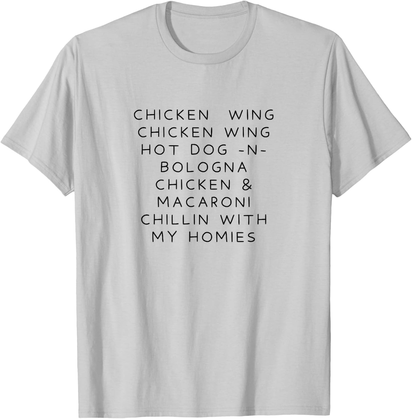 Chicken Wing Hot Dog and Bologna Funny T-Shirt - T-Shirt | Ash