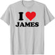 I Heart James First Name I Love Personalized Stuff T-Shirt - T-Shirt | Ash