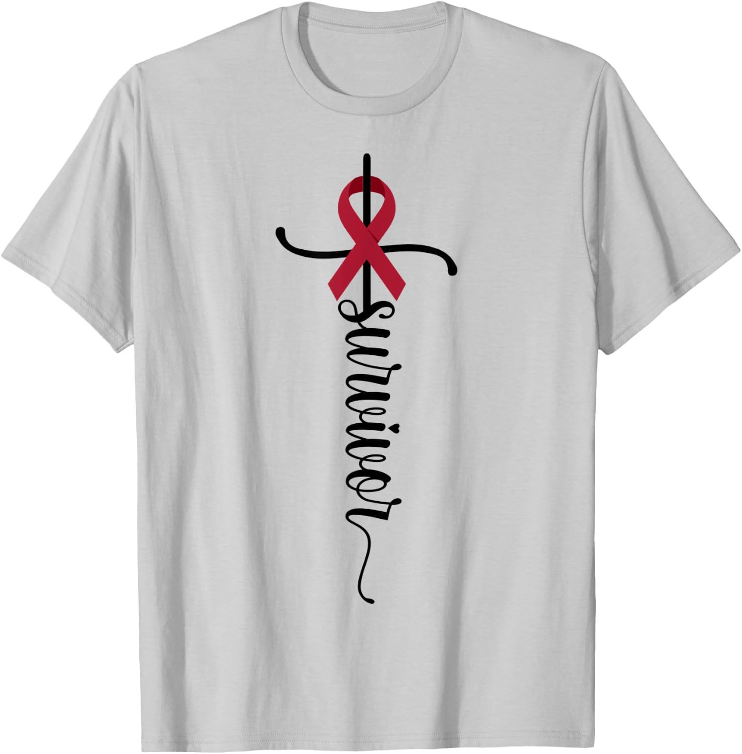 Survivor Christian Cross Warrior Multiple Myeloma Cancer T-Shirt - T-Shirt | Ash