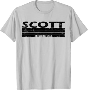Scott Surname Limited Edition Retro Vintage Style Sunset T-Shirt - T-Shirt | Ash