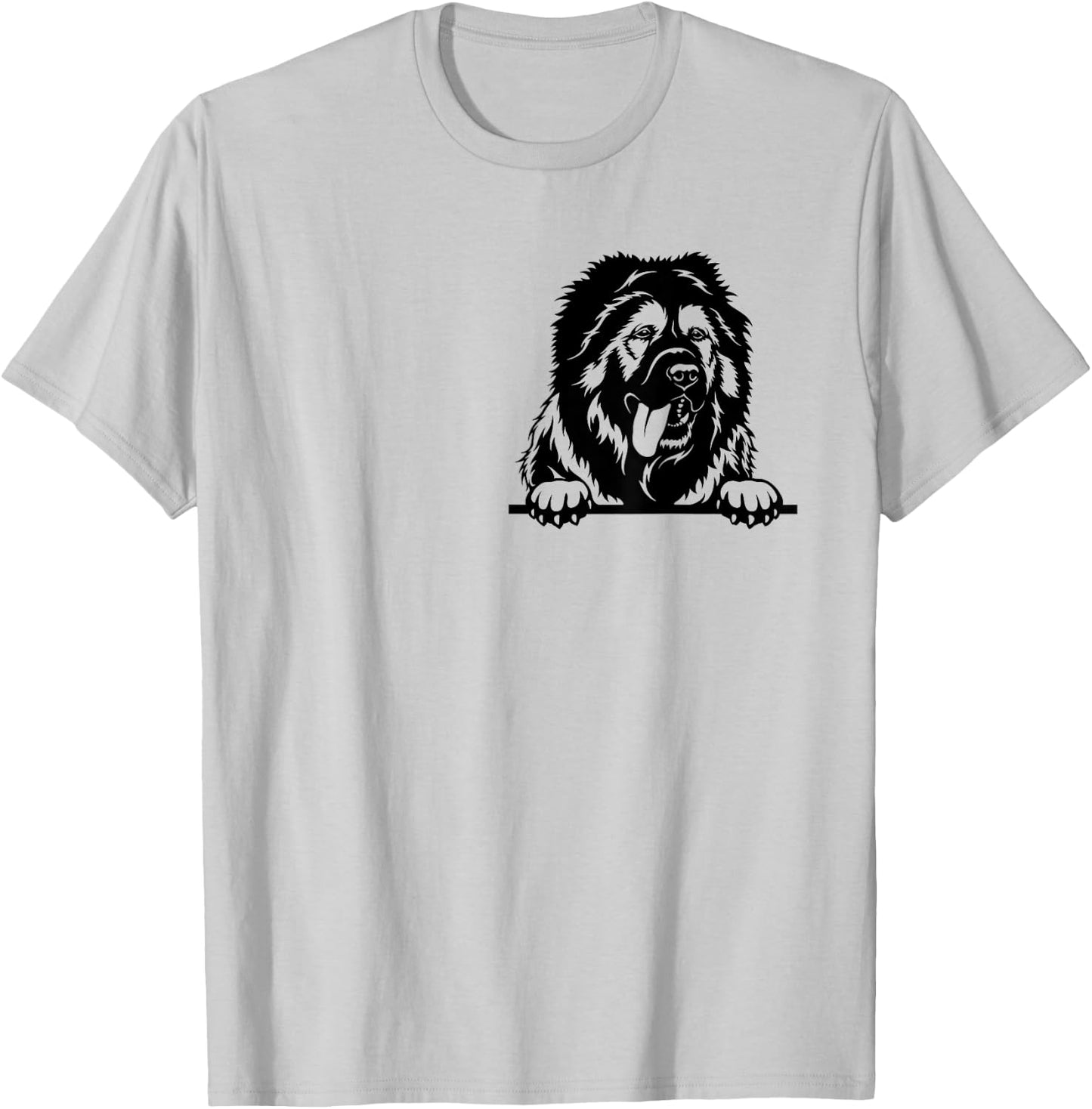 Funny Caucasian Shepherd Dog Inside Pocket Lovers Dog Gift Men Women T-Shirt - T-Shirt | Ash
