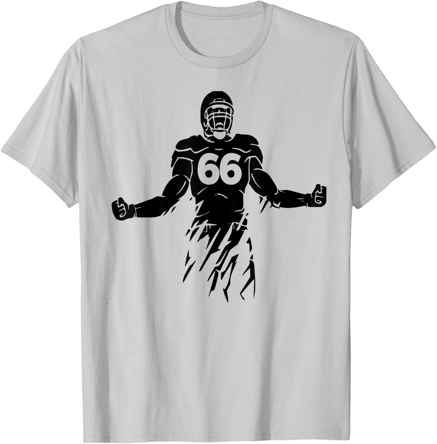 Football Number 66, My Favorite Football Players Number T-Shirt - T-Shirt | Ash