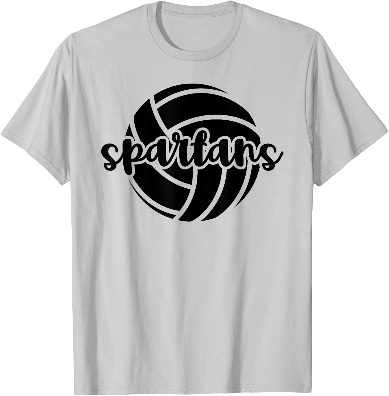 Spartans Volleyball Team Mascot School Spirit Game Night T-Shirt - T-Shirt | Ash