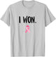 I Won Pink Ribbon Survivor Breast Cancer Awareness T-Shirt - T-Shirt | Ash