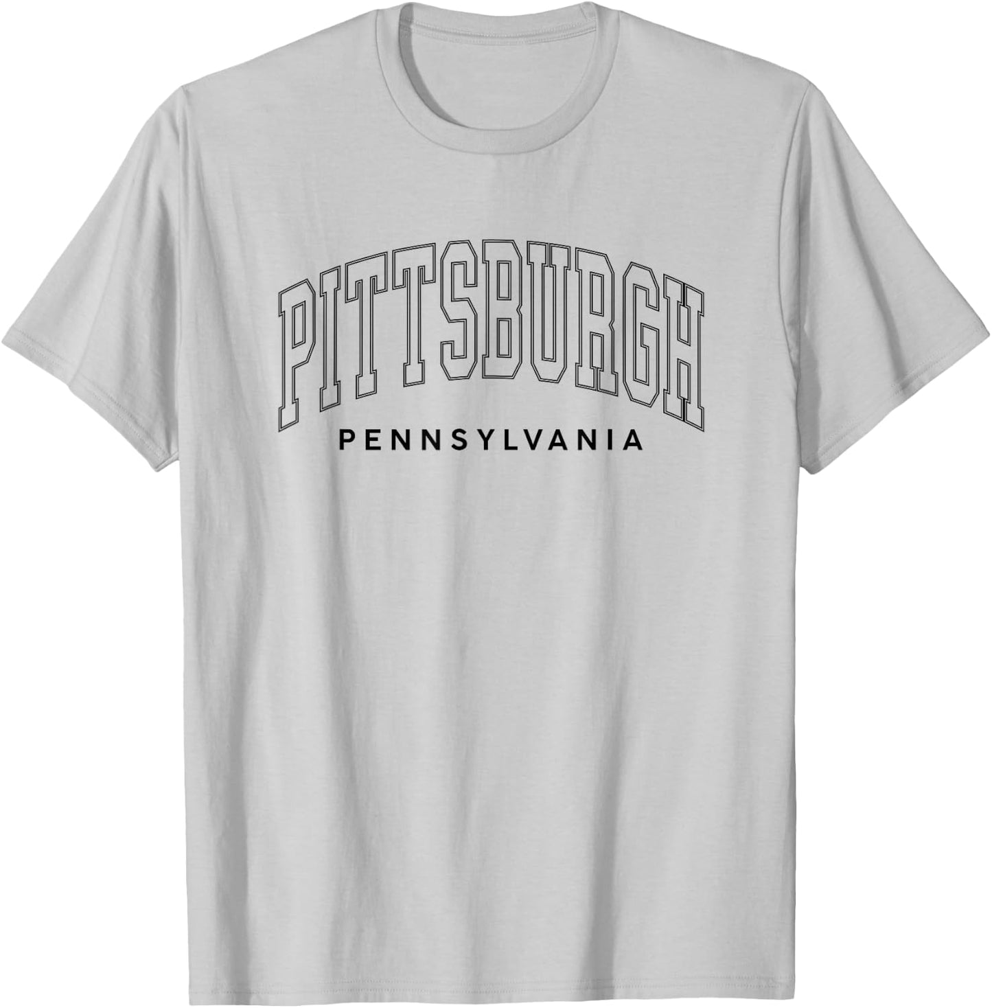 Pittsburgh Letter Text Retro Preppy Throwback T-Shirt - T-Shirt | Ash