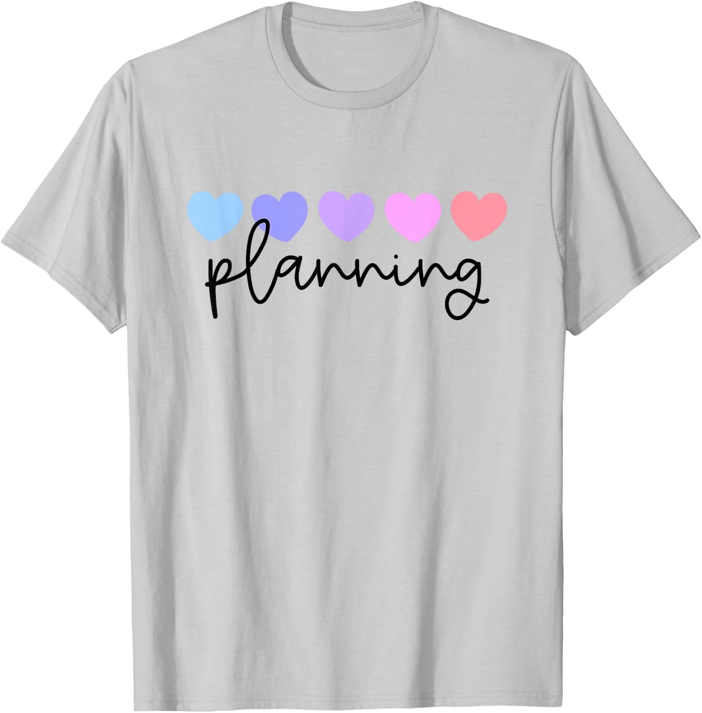 Planner or Planning Lover Heart Women Girls or Mom T-Shirt - T-Shirt | Ash