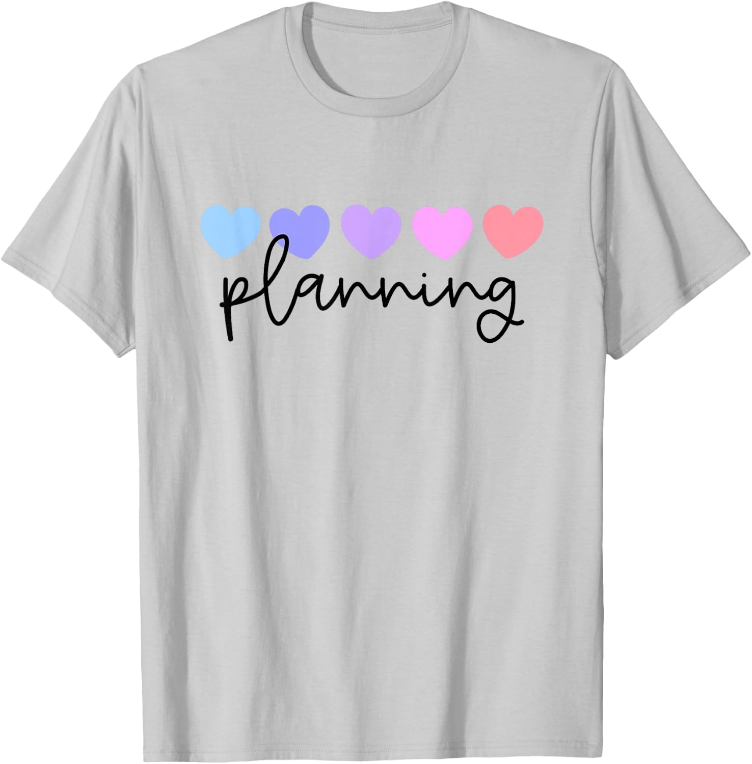 Planner or Planning Lover Heart Women Girls or Mom T-Shirt - T-Shirt | Ash