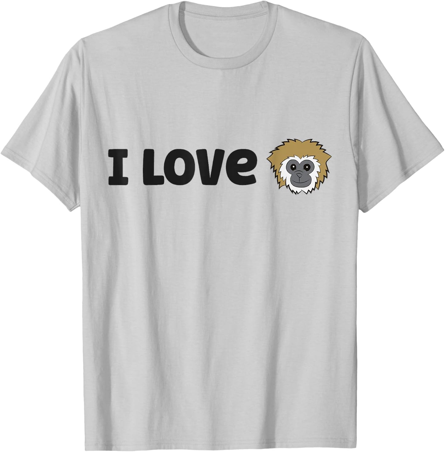 I Love Gibbon Monkeys T-Shirt - T-Shirt | Ash