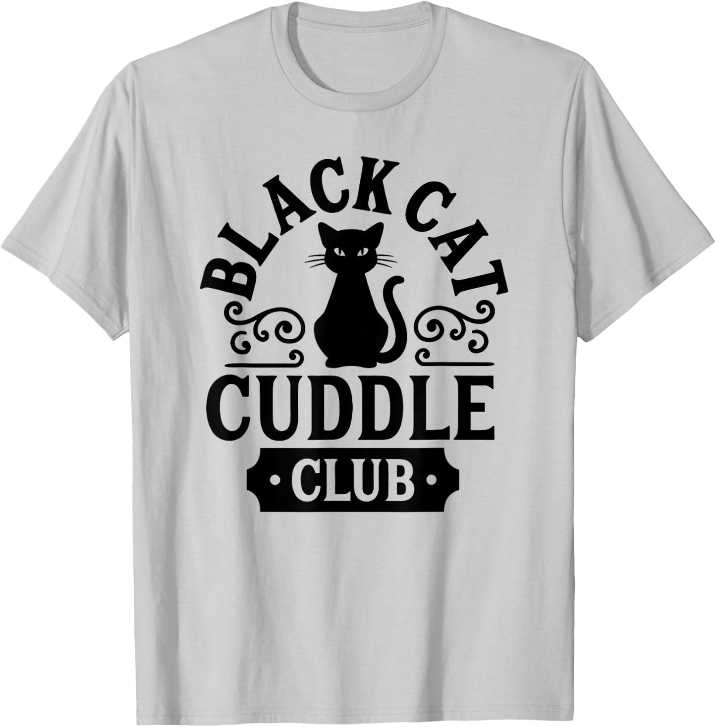 Cuddle Club with Black Cats T-Shirt - T-Shirt | Ash