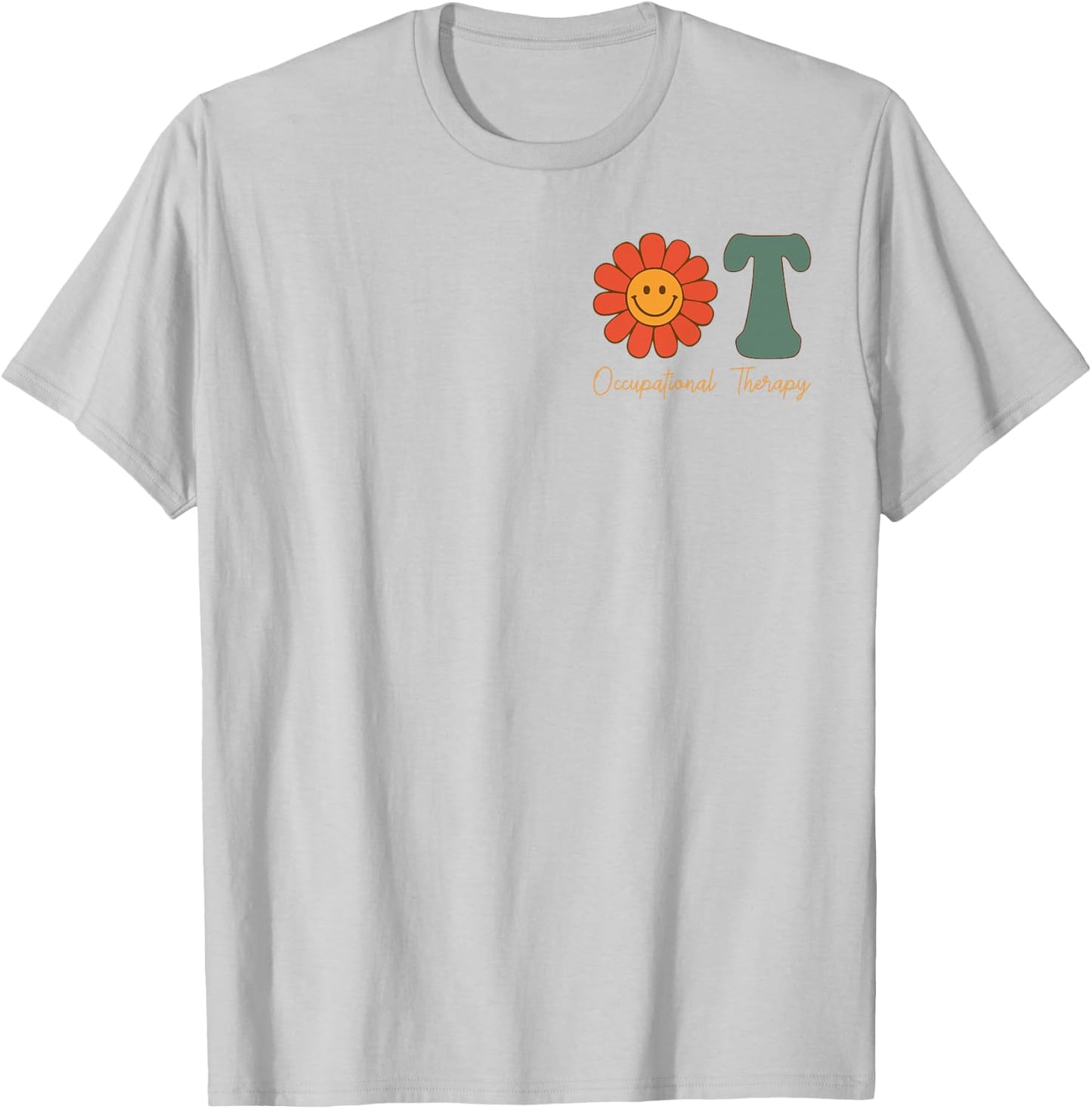Occupational Therapy -OT Therapist OT Month Groovy Retro T-Shirt - T-Shirt | Ash